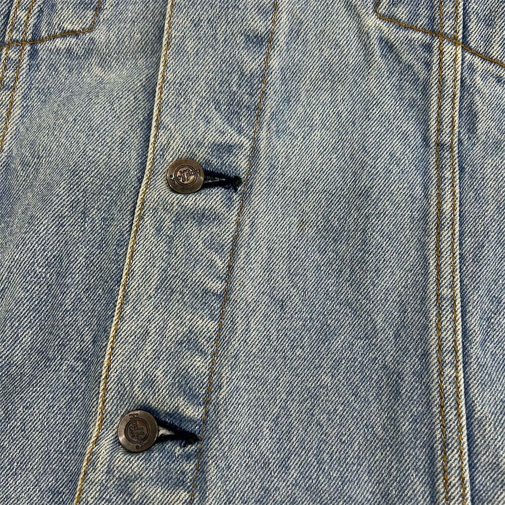 Vintage Hard Rock Cafe Orlando Unisex XL Blue Denim Bomber Jacket Music Flawed - Picture 9 of 16